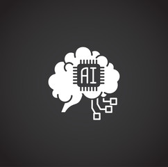 Ai related icon on background for graphic and web design. Simple illustration. Internet concept symbol for website button or mobile app.
