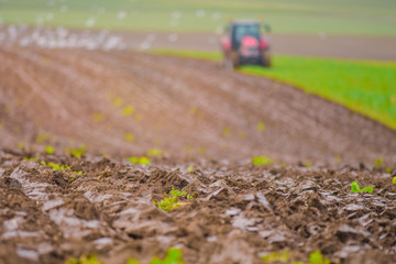 farmer plowing his fields in early spring
