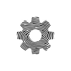 Naklejka premium Fingerprint cog wheel icon. Isolated thumbprint and fingerprint cog wheel icon line style. Premium quality vector symbol drawing concept for your logo web mobile app UI design.