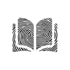 Fingerprint open book icon. Isolated thumbprint and fingerprint open book icon line style. Premium quality vector symbol drawing concept for your logo web mobile app UI design.