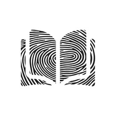 Obraz premium Fingerprint open book icon. Isolated thumbprint and fingerprint open book icon line style. Premium quality vector symbol drawing concept for your logo web mobile app UI design.