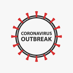 Novel coronavirus outbreak. Coronavirus vector icon on white background.