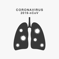 Vector lungs with virus. Novel coronavirus 2019-ncov.