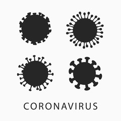 Vector set of coronavirus vector icons isolated on white background.