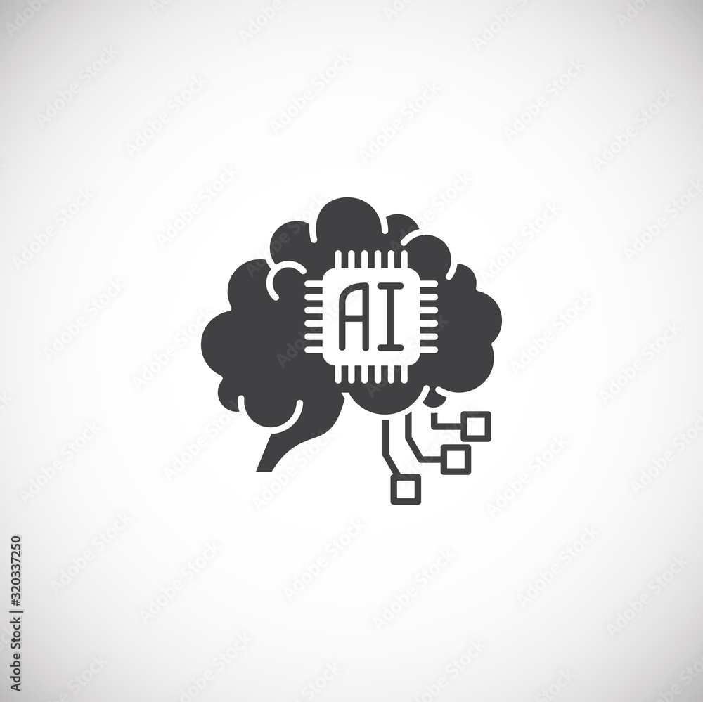 Poster ai related icon on background for graphic and web design. simple illustration. internet concept symb