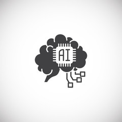 Ai related icon on background for graphic and web design. Simple illustration. Internet concept symbol for website button or mobile app.
