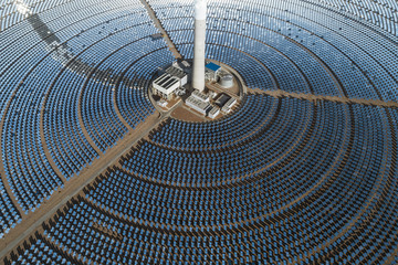 Aerial view of solar thermal plant