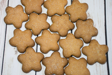 gingerbread cookies on white background