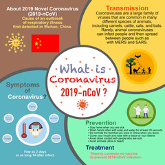 Fototapeta premium Coronavirus.What is coronavirus?.About 2019 Novel Coronavirus (2019-nCoV).Chinese virus.Wuhan coronavirus.