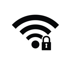 wifi icon. wifi locked sign