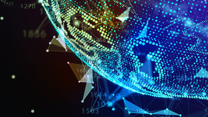 Concept of Network, internet communication. 3d illustration.