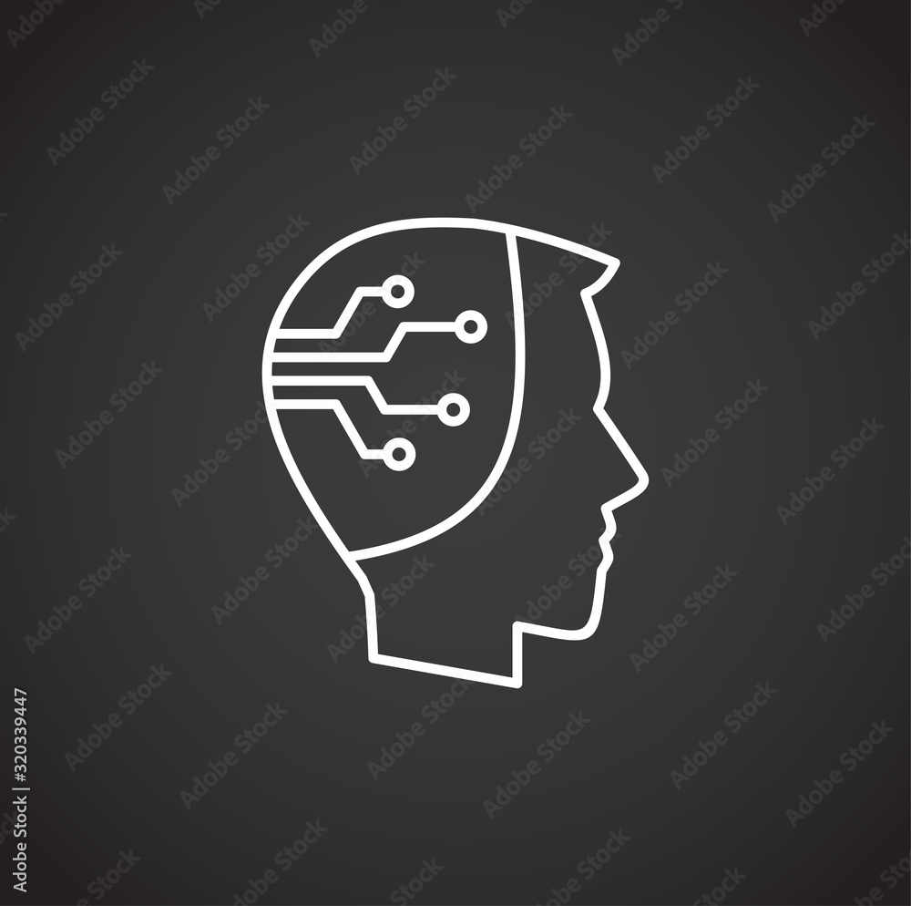 Poster ai related icon on background for graphic and web design. simple illustration. internet concept symb