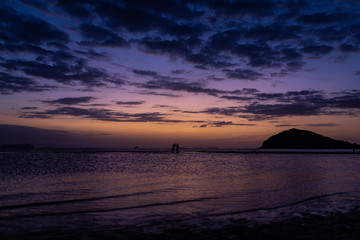 夕暮れの海