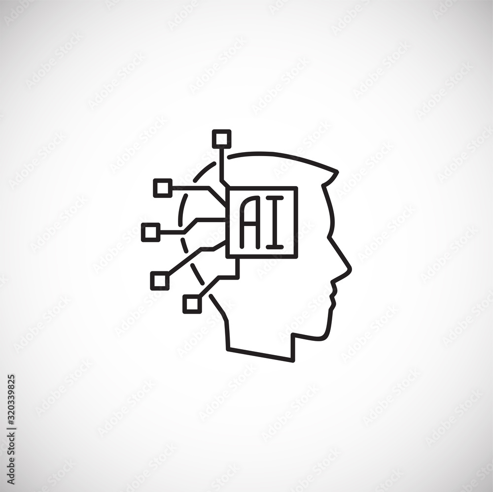 Poster ai related icon on background for graphic and web design. simple illustration. internet concept symb