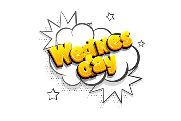 Wednesday comic text speech bubble pop art