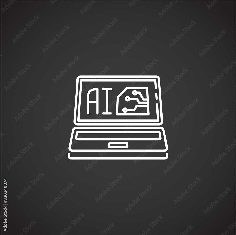 Poster ai related icon on background for graphic and web design. simple illustration. internet concept symb