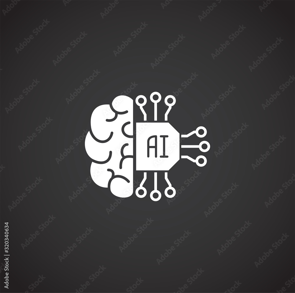 Poster ai related icon on background for graphic and web design. simple illustration. internet concept symb