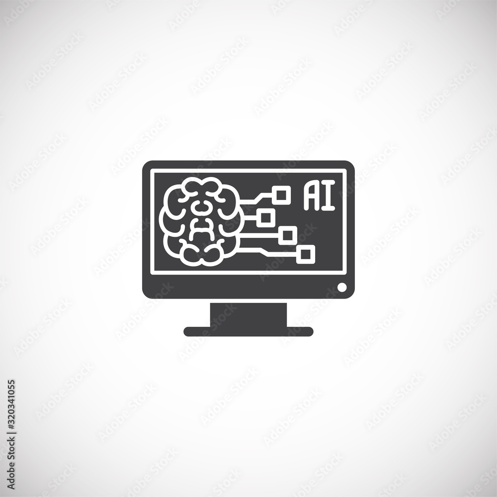 Poster ai related icon on background for graphic and web design. simple illustration. internet concept symb