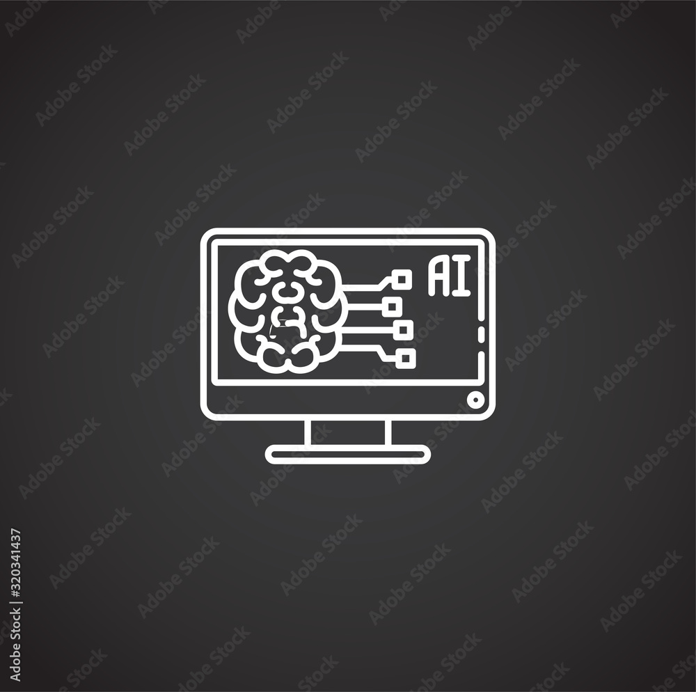 Poster ai related icon on background for graphic and web design. simple illustration. internet concept symb