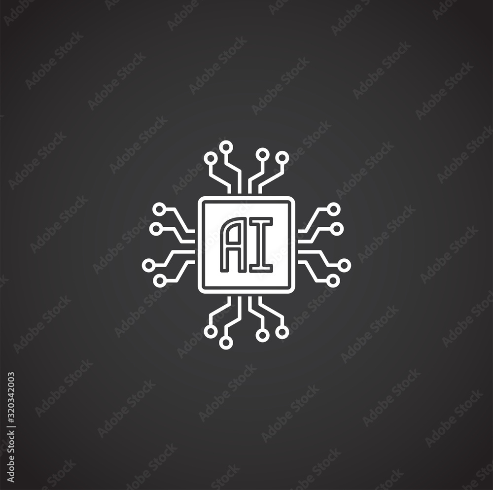 Poster ai related icon on background for graphic and web design. simple illustration. internet concept symb