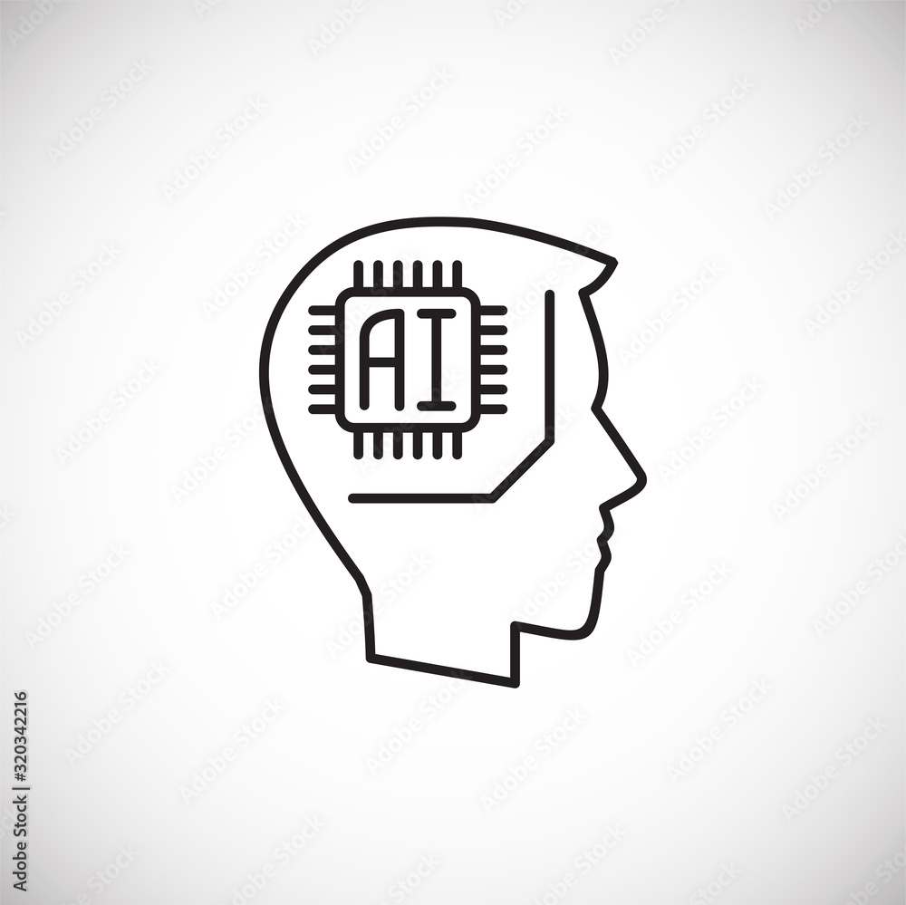 Poster ai related icon on background for graphic and web design. simple illustration. internet concept symb