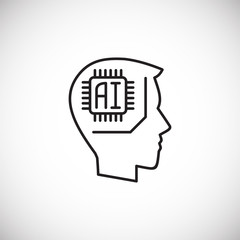 Ai related icon on background for graphic and web design. Simple illustration. Internet concept symbol for website button or mobile app.