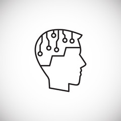 Ai related icon on background for graphic and web design. Simple illustration. Internet concept symbol for website button or mobile app.