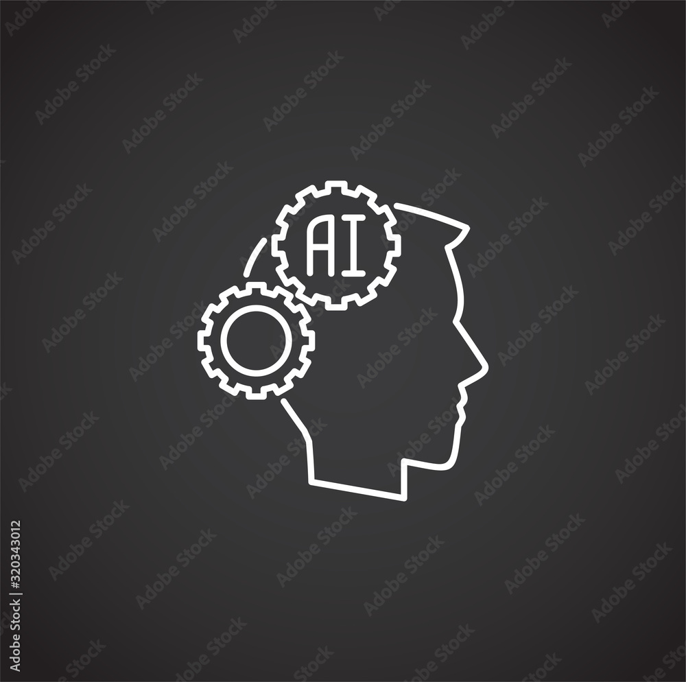 Poster ai related icon on background for graphic and web design. simple illustration. internet concept symb