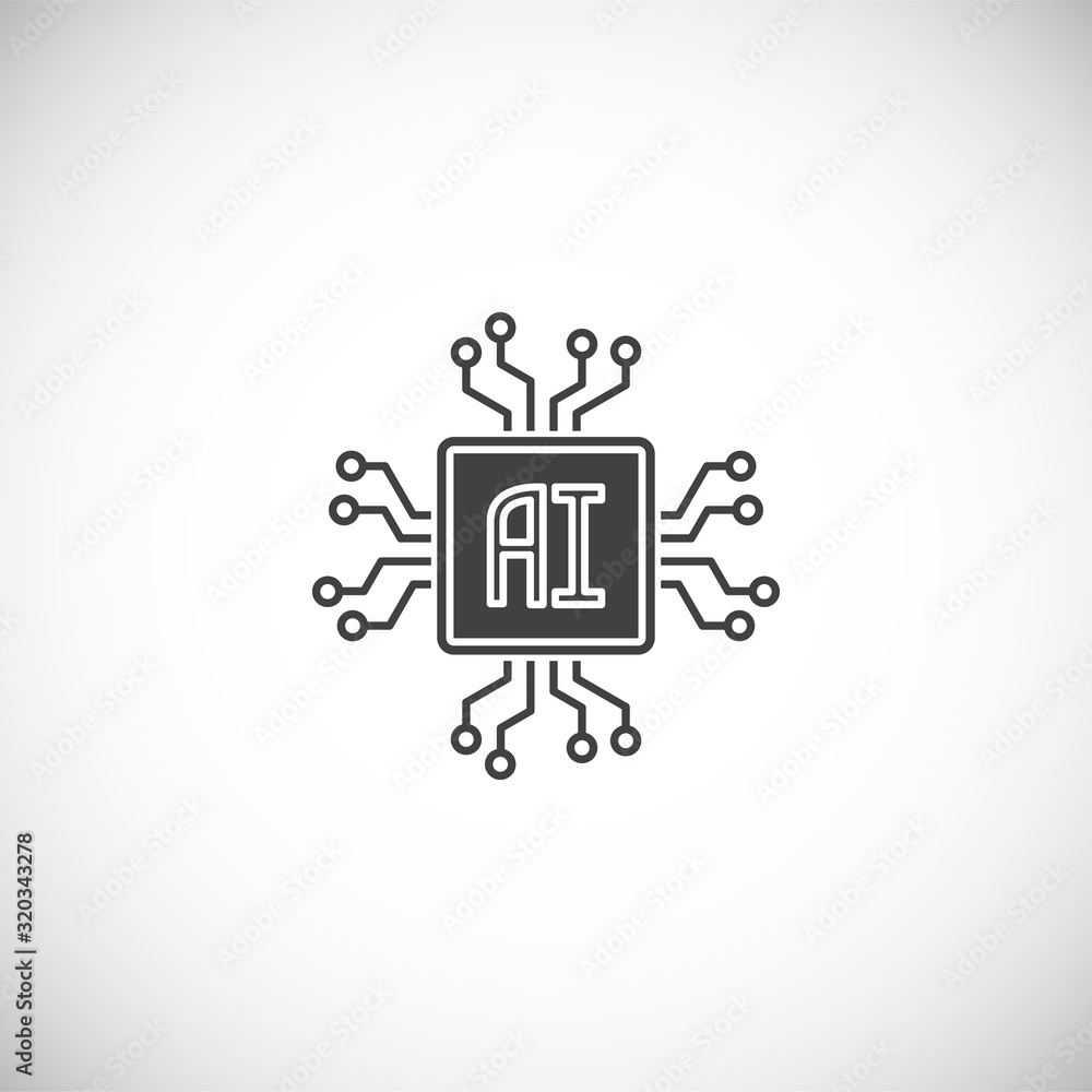 Poster ai related icon on background for graphic and web design. simple illustration. internet concept symb