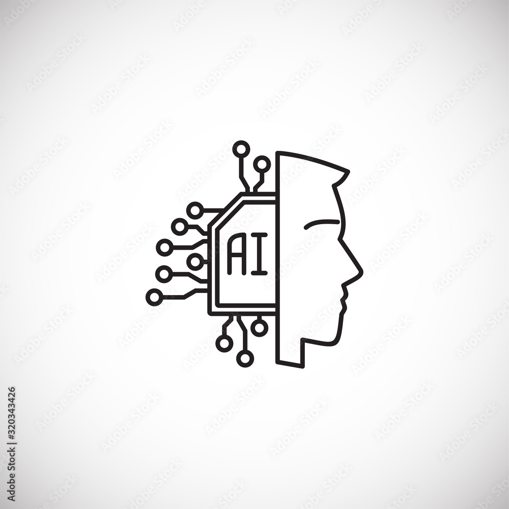 Poster ai related icon on background for graphic and web design. simple illustration. internet concept symb