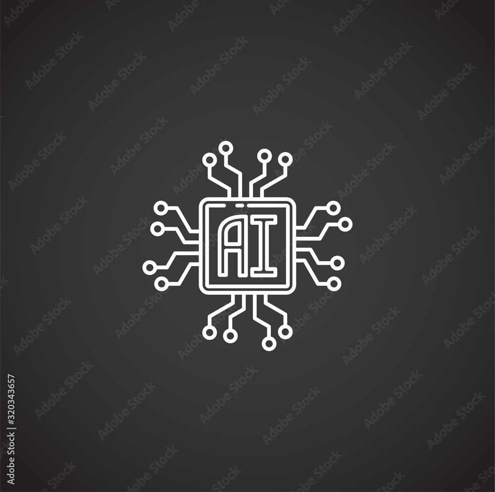 Poster ai related icon on background for graphic and web design. simple illustration. internet concept symb