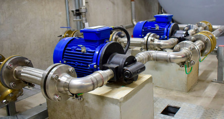 Industrial fuel transfer pump supply emergency diesel generator system.