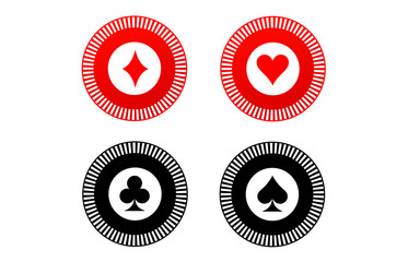 A vector set of casino gaming ships