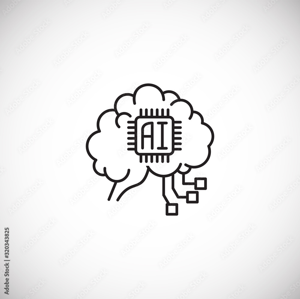 Poster ai related icon on background for graphic and web design. simple illustration. internet concept symb