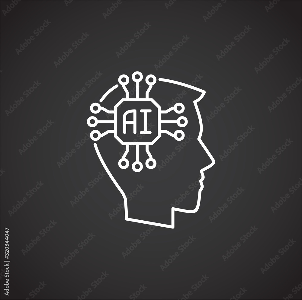 Poster ai related icon on background for graphic and web design. simple illustration. internet concept symb