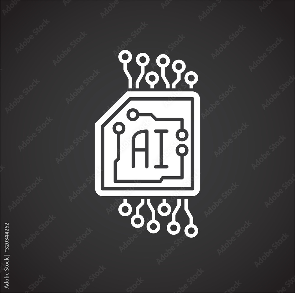 Poster ai related icon on background for graphic and web design. simple illustration. internet concept symb