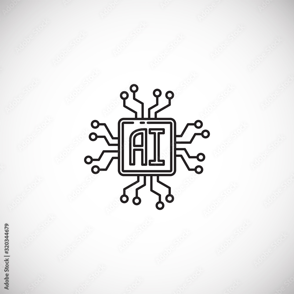 Poster ai related icon on background for graphic and web design. simple illustration. internet concept symb