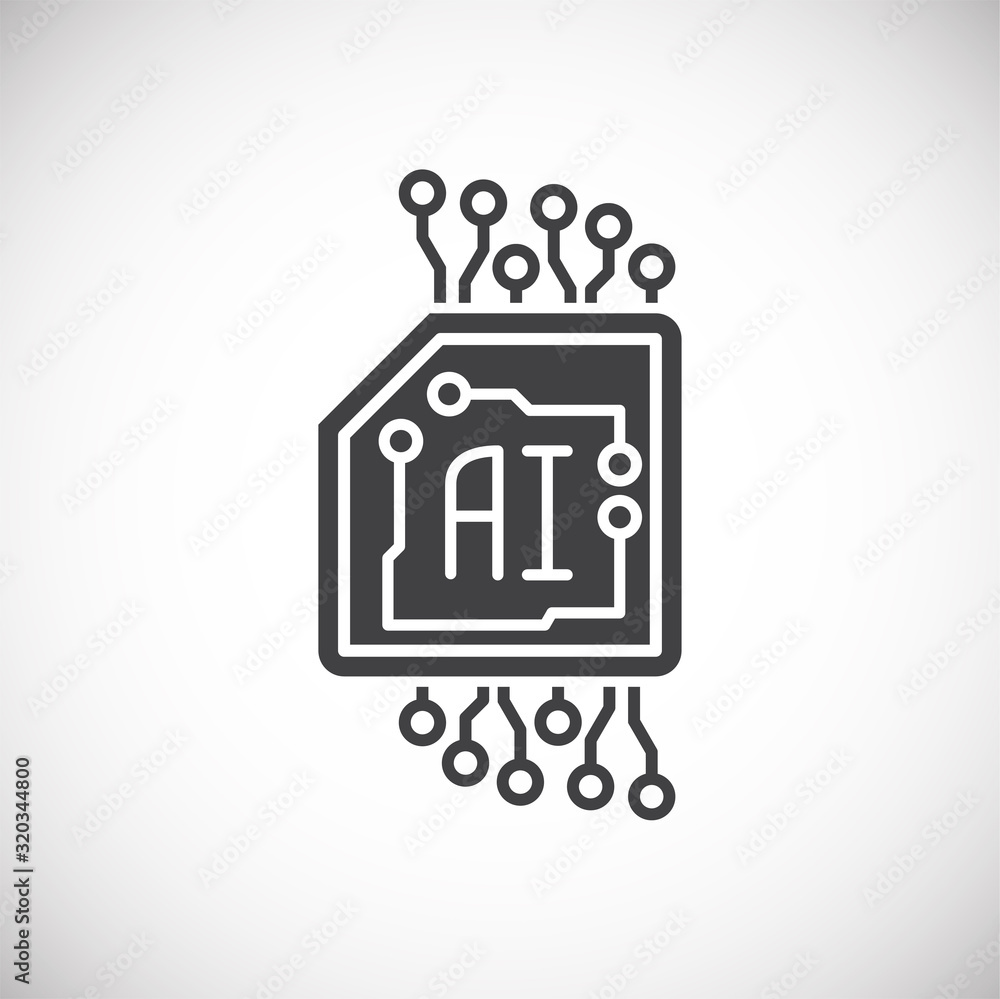 Poster ai related icon on background for graphic and web design. simple illustration. internet concept symb