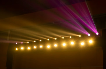 spotlights on a theatre stage