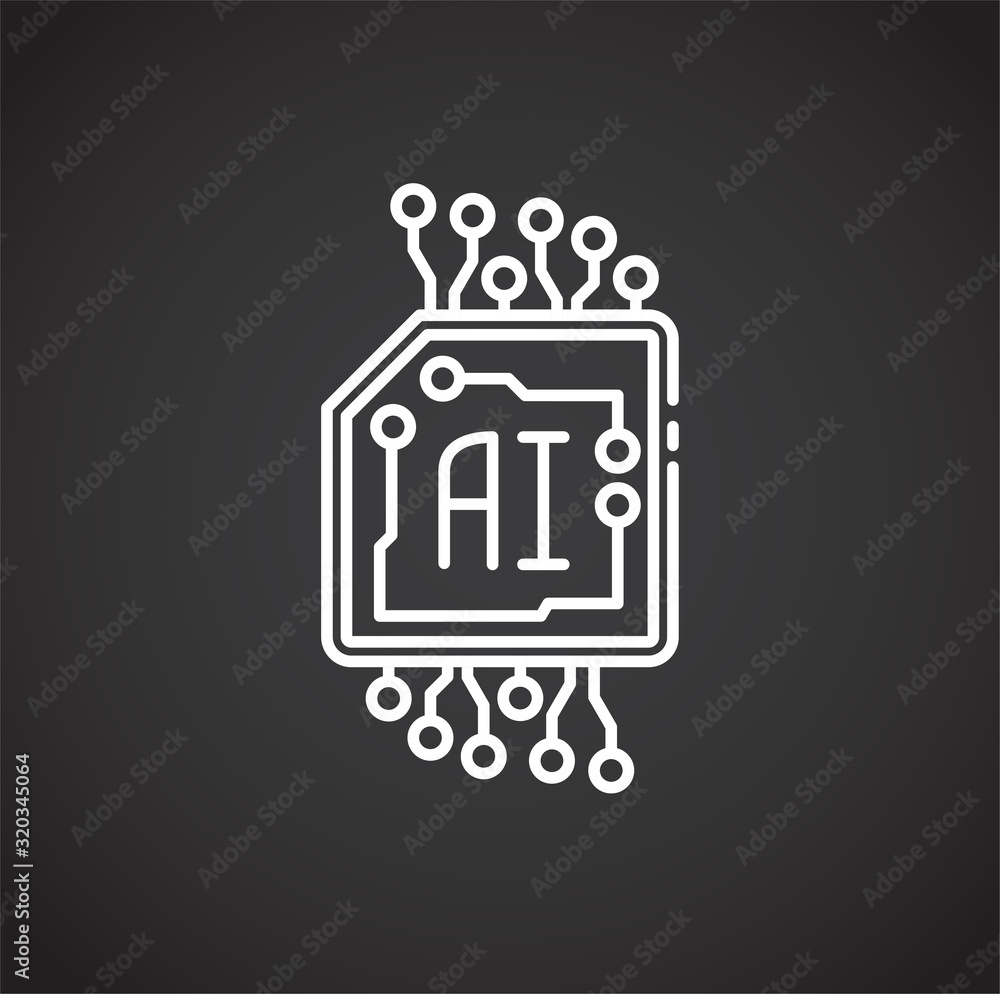 Poster ai related icon on background for graphic and web design. simple illustration. internet concept symb