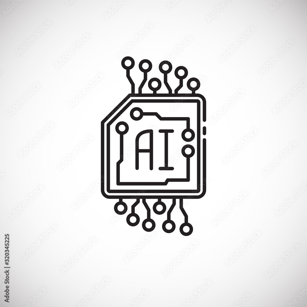 Poster ai related icon on background for graphic and web design. simple illustration. internet concept symb