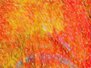 Large watercolor paint strokes on canvas. Simple modern art drawing. Multicolored background in oil painting style. Energy of bright colors. Hand made acrylic abstraction. Surreal impressionism print.