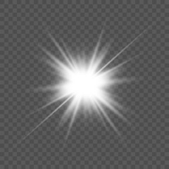 Transparent glow light effect. Star burst. Vector illustration
