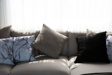 Pillows decoration on sofa