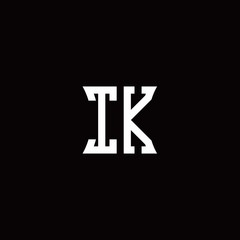 Obraz premium IK monogram logo with curved side style design template