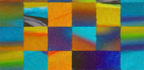 Oil pastel drawing. Abstract color background. Fine art print. Impressionism style abstraction. Modern surrealism painting. Good as wall decor poster. Stock. Surreal design. Handmade texture template.