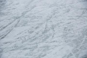 texture of traces of ice skates on the ice