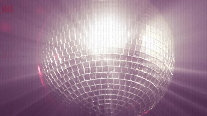 Screen with bands interference showing disco ball - Powered by Adobe