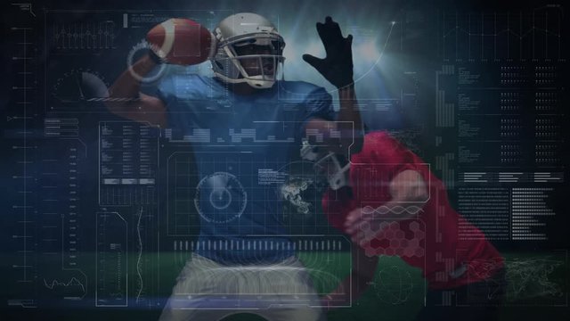 Data processing with football player playing