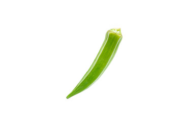 Fresh okra on white background.